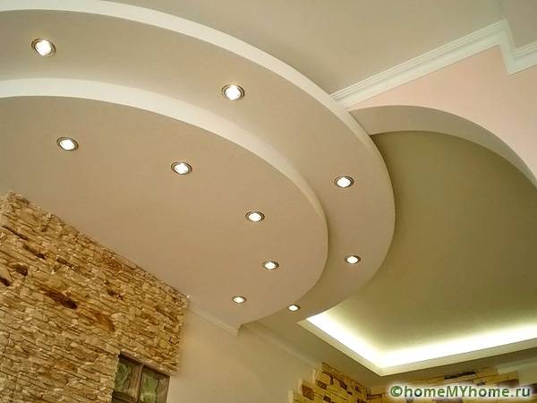 Двухуровневые потолки из гипсокартона: фото, видео и пошаговое руководство по монтажу
