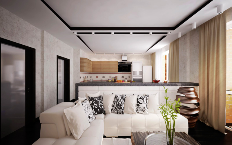 Двухуровневый потолок на кухне: особенности, преимущества, монтаж