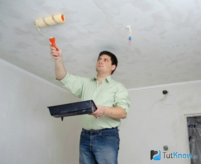 Как смыть побелку с потолка