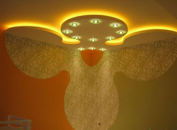 Какие светильники используют для натяжных потолков. Светодиодные светильники для натяжных потолков в интерьере помещения