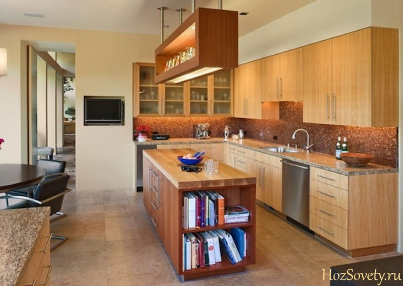 Освещение на кухне с натяжным потолком