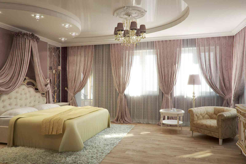 Освещение в спальне с натяжными потолками: как лучше сделать