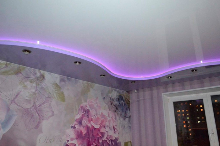 Варианты дизайна двухуровневых потолков для зала — выбираем лучшие варианты