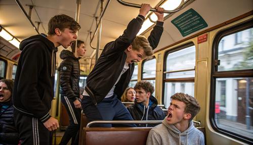 На остановке &laquo;Больница&raquo; в троллейбус села группа &laquo;больных&raquo; на голову подростков