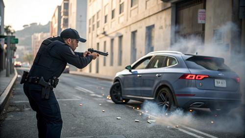 Гаишники расстреляли колеса виляющего по дороге водителя