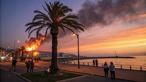 В Ялте сожгли пальму