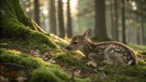 Из леса к людям вышел новорожденный олененок
