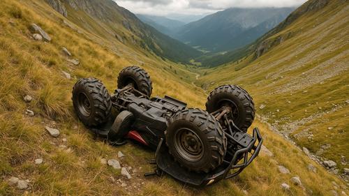 Квадроцикл кувыркался 250 метров по склону горы