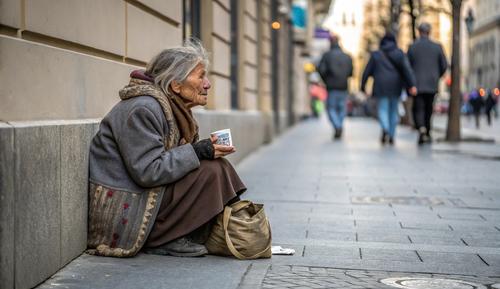 Полицейские выяснили, что немощная попрошайка твердо стоит на ногах