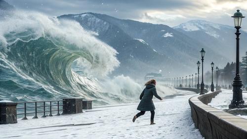 Зима загадила набережную в Евпатории