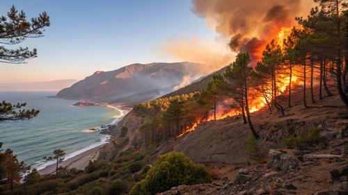 Большой пожар в Крымских горах рукотворный