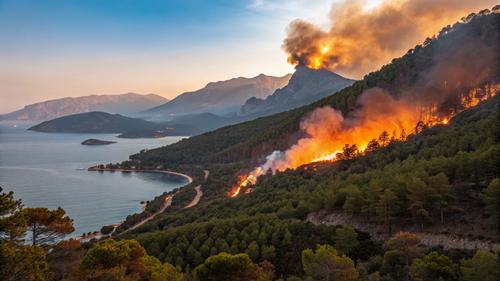 Эвакуации жителей Алушты при пожаре в горах удалось избежать