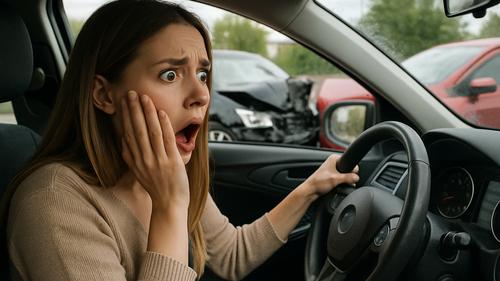 Дедушка подставил бок машины под удар при развороте