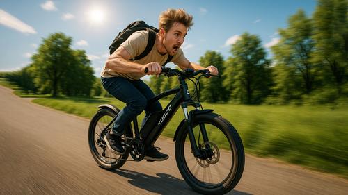 Парень на мощном электровелосипеде гнал по встречке