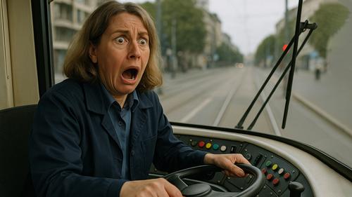 Дорожники асфальтом выслали дорожку трамваю