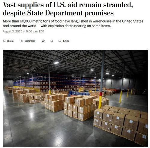 The Washington Post: 60 тысяч тонн продовольствия гниют на складах в США после закрытия USAID