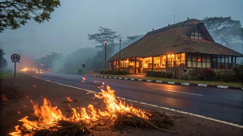 В Севастополе сгорел ресторан с камышовой крышей